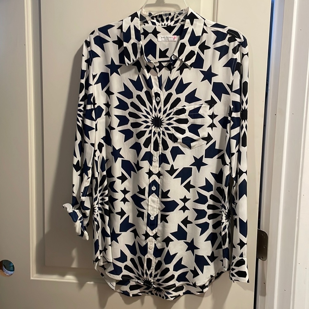 Equipment silk long sleeve top